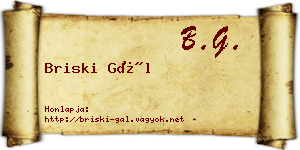 Briski Gál névjegykártya